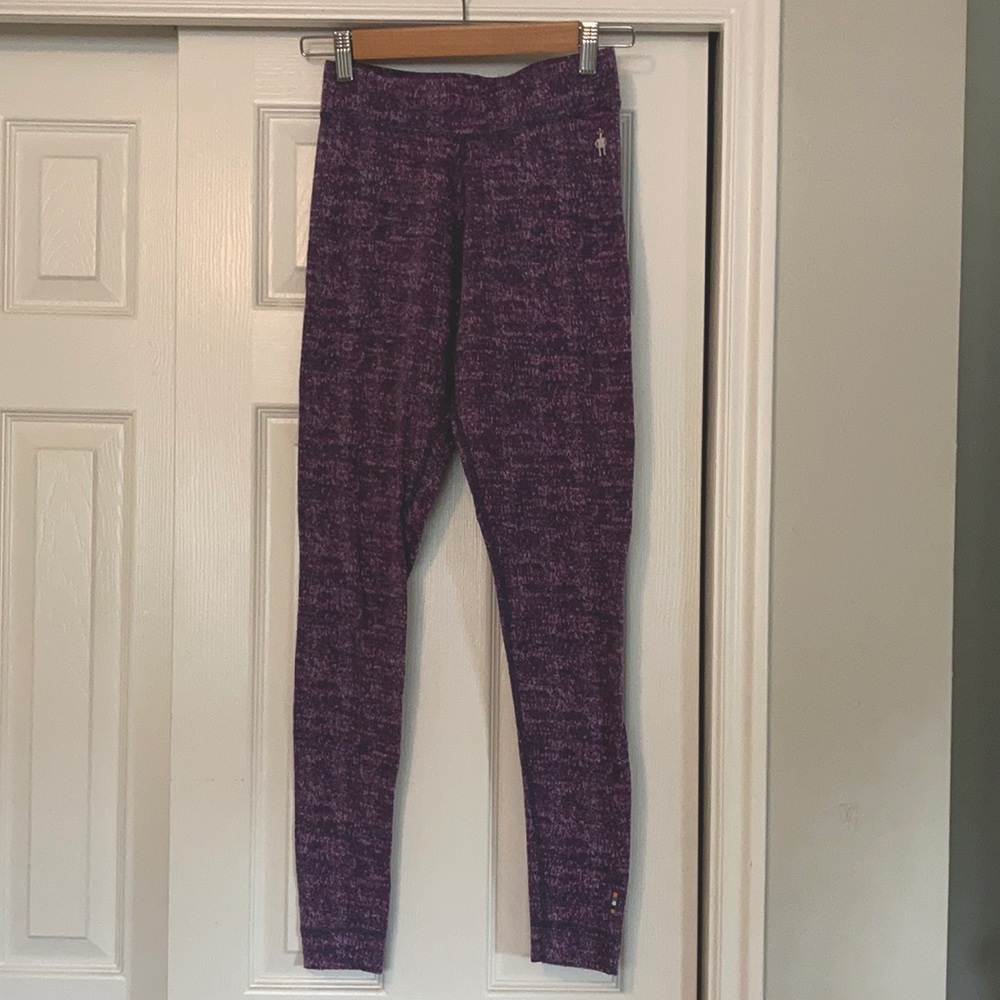 Smart wool base layer pants purple small